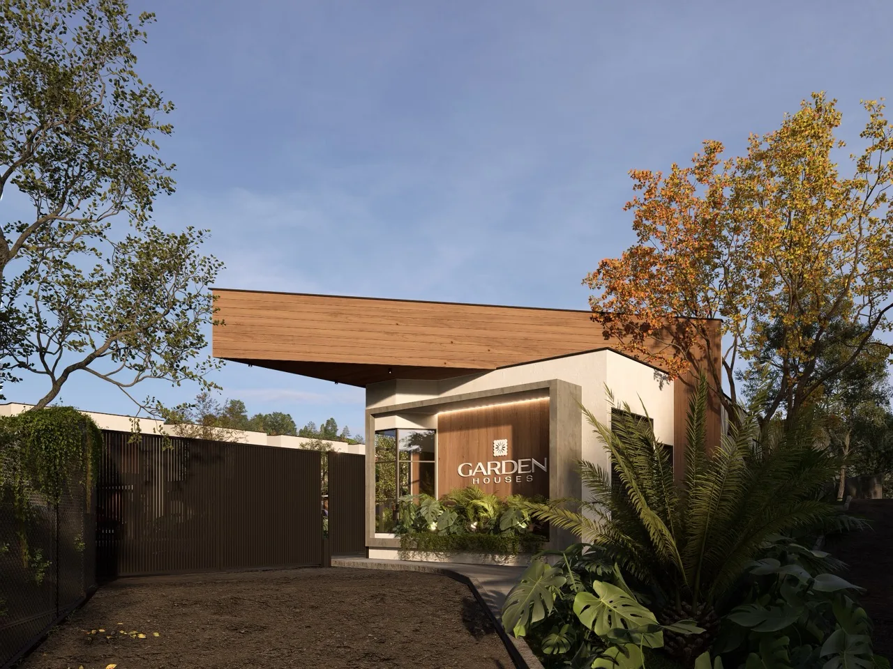 Portería y acceso — obra ejecutada por BTO Constructora